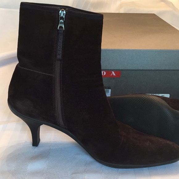 Prada- chocolate brown suede - Picture 2 of 4